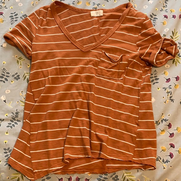 Anthropologie striped, flowy v-neck - Picture 1 of 5